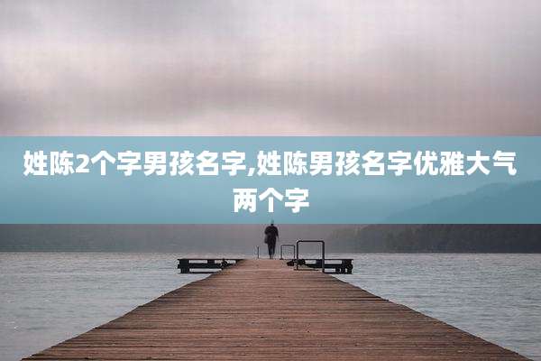 姓陈2个字男孩名字,姓陈男孩名字优雅大气两个字