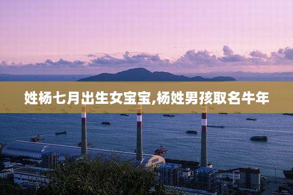 姓杨七月出生女宝宝,杨姓男孩取名牛年