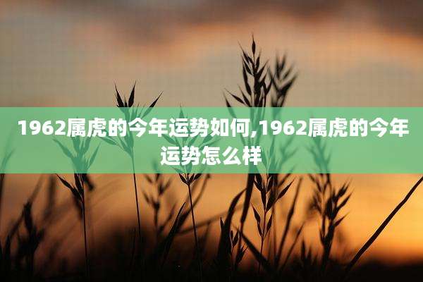 1962属虎的今年运势如何,1962属虎的今年运势怎么样