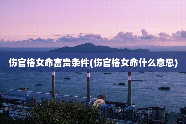 伤官格女命富贵条件(伤官格女命什么意思)