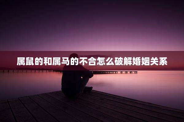 属鼠的和属马的不合怎么破解婚姻关系