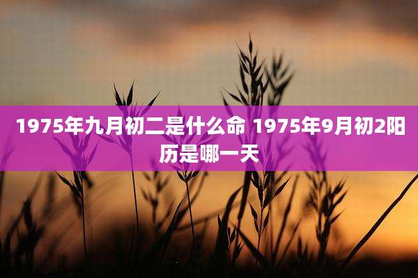 1975年九月初二是什么命 1975年9月初2阳历是哪一天