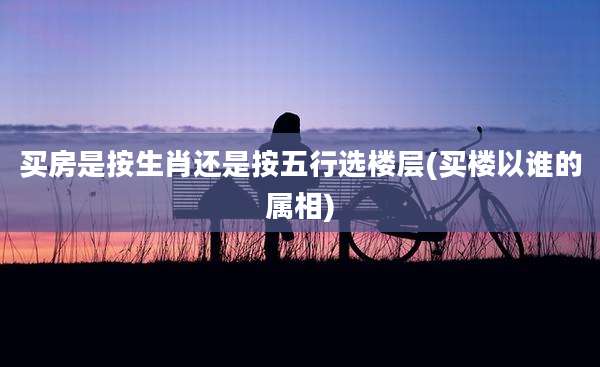 买房是按生肖还是按五行选楼层(买楼以谁的属相)