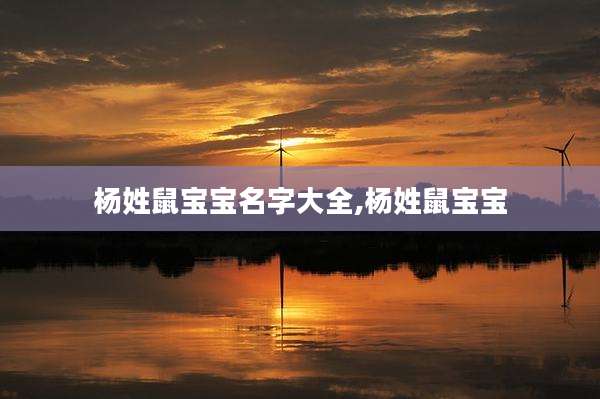 杨姓鼠宝宝名字大全,杨姓鼠宝宝