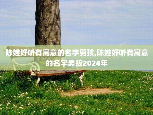 陈姓好听有寓意的名字男孩,陈姓好听有寓意的名字男孩2024年