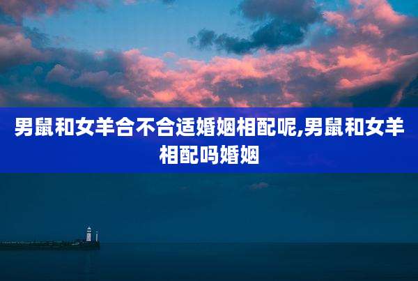 男鼠和女羊合不合适婚姻相配呢,男鼠和女羊相配吗婚姻