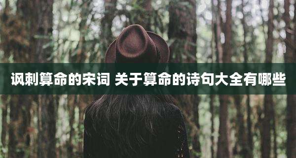 讽刺算命的宋词 关于算命的诗句大全有哪些