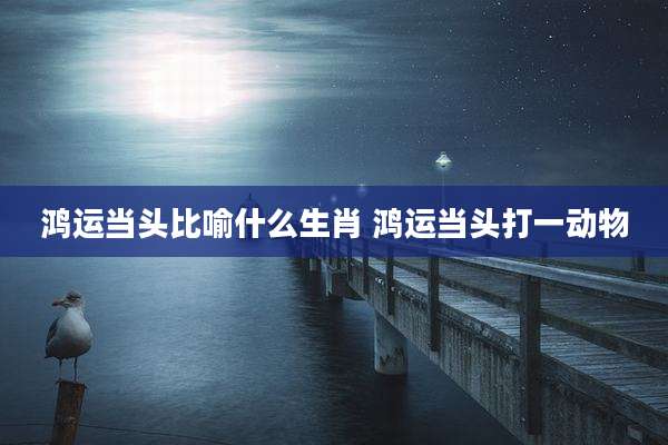 鸿运当头比喻什么生肖 鸿运当头打一动物