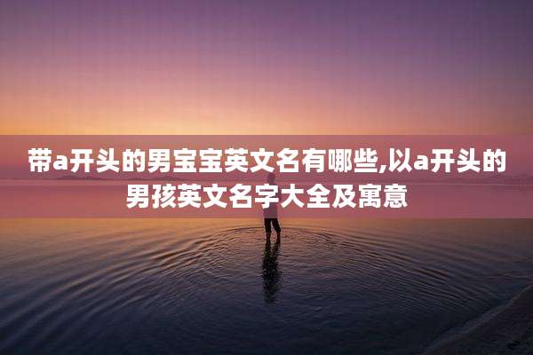 带a开头的男宝宝英文名有哪些,以a开头的男孩英文名字大全及寓意