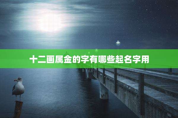 十二画属金的字有哪些起名字用