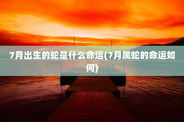 7月出生的蛇是什么命运(7月属蛇的命运如何)