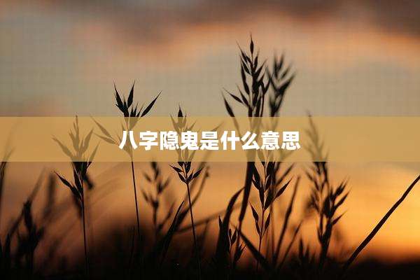 八字隐鬼是什么意思
