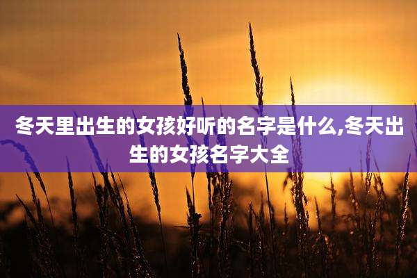 冬天里出生的女孩好听的名字是什么,冬天出生的女孩名字大全