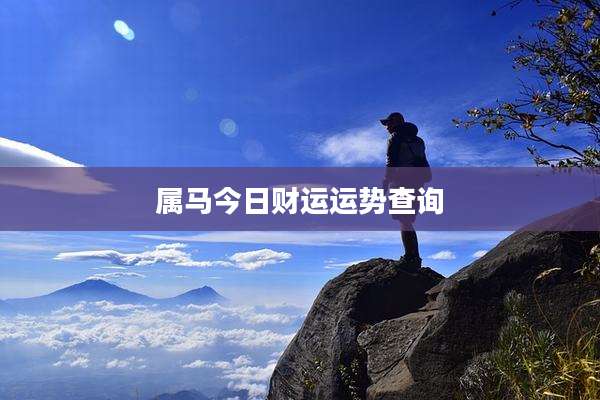 属马今日财运运势查询