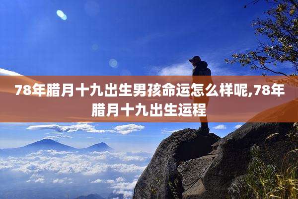 78年腊月十九出生男孩命运怎么样呢,78年腊月十九出生运程