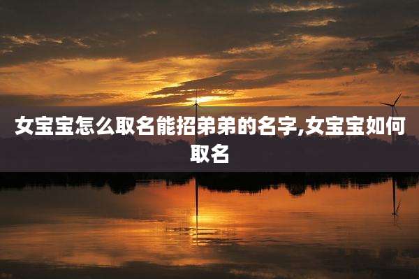 女宝宝怎么取名能招弟弟的名字,女宝宝如何取名