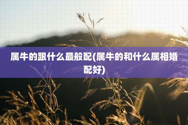 属牛的跟什么最般配(属牛的和什么属相婚配好)