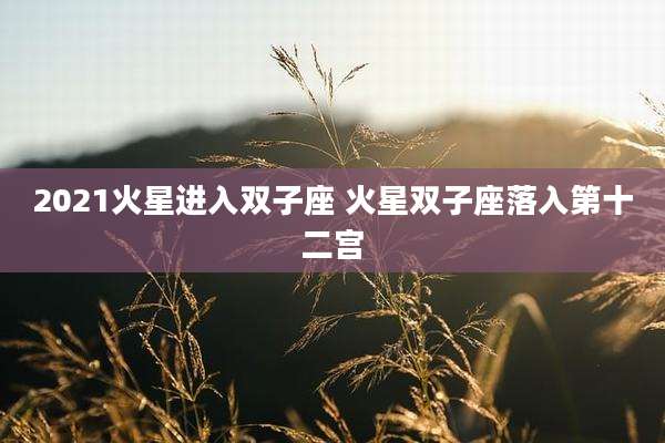 2021火星进入双子座 火星双子座落入第十二宫