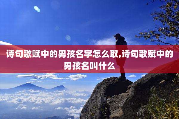 诗句歌赋中的男孩名字怎么取,诗句歌赋中的男孩名叫什么