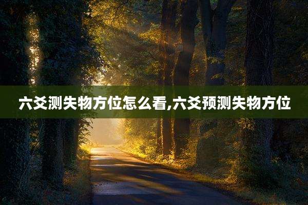 六爻测失物方位怎么看,六爻预测失物方位