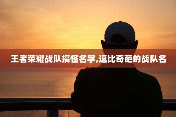 王者荣耀战队搞怪名字,逗比奇葩的战队名