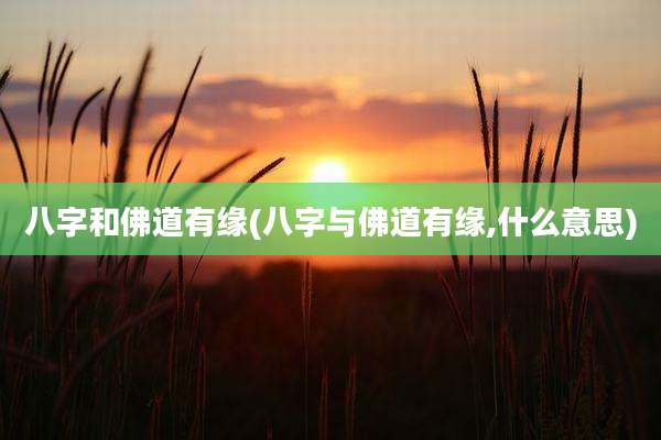 八字和佛道有缘(八字与佛道有缘,什么意思)