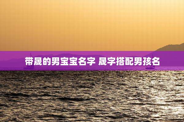 带晟的男宝宝名字 晟字搭配男孩名