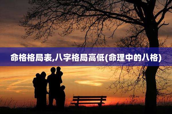 命格格局表,八字格局高低(命理中的八格)
