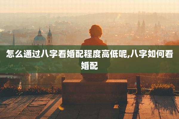 怎么通过八字看婚配程度高低呢,八字如何看婚配