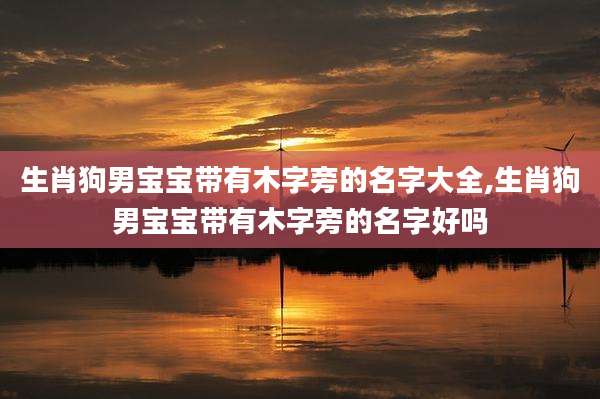 生肖狗男宝宝带有木字旁的名字大全,生肖狗男宝宝带有木字旁的名字好吗