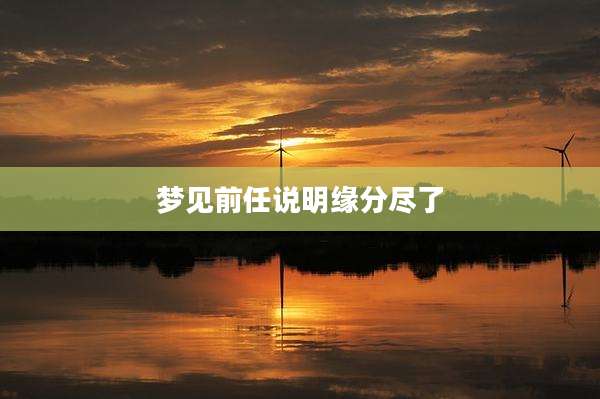 梦见前任说明缘分尽了