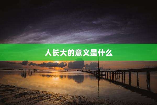 人长大的意义是什么