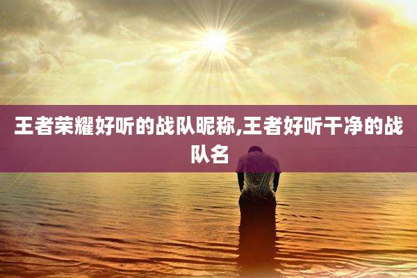 王者荣耀好听的战队昵称,王者好听干净的战队名