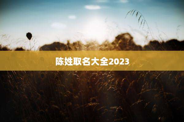 陈姓取名大全2023