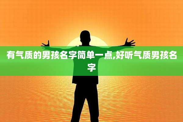 有气质的男孩名字简单一点,好听气质男孩名字