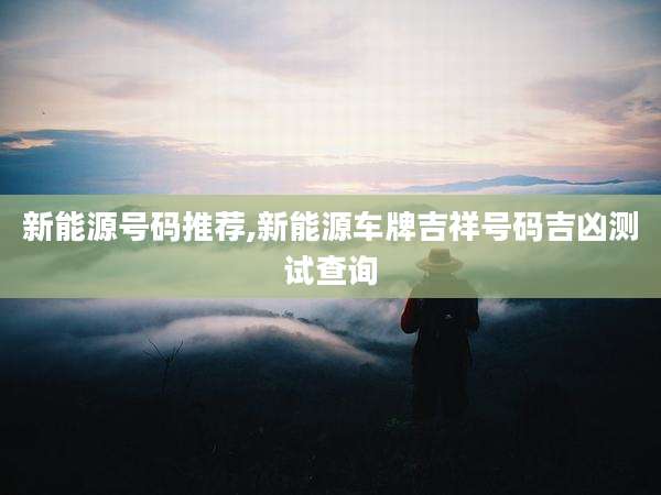 新能源号码推荐,新能源车牌吉祥号码吉凶测试查询
