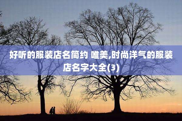 好听的服装店名简约 唯美,时尚洋气的服装店名字大全(3)