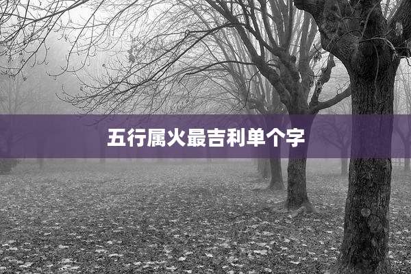 五行属火最吉利单个字
