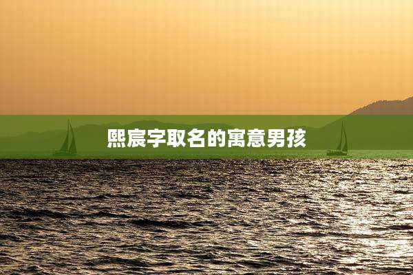 熙宸字取名的寓意男孩