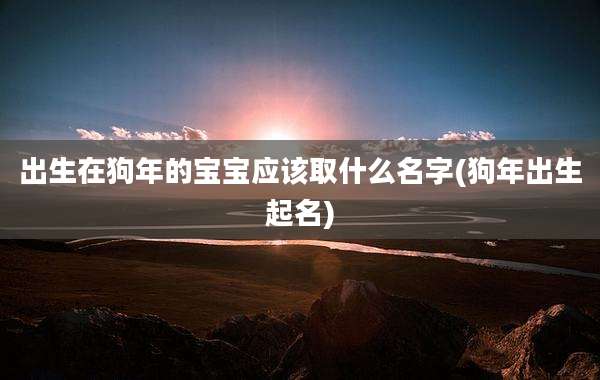 出生在狗年的宝宝应该取什么名字(狗年出生起名)