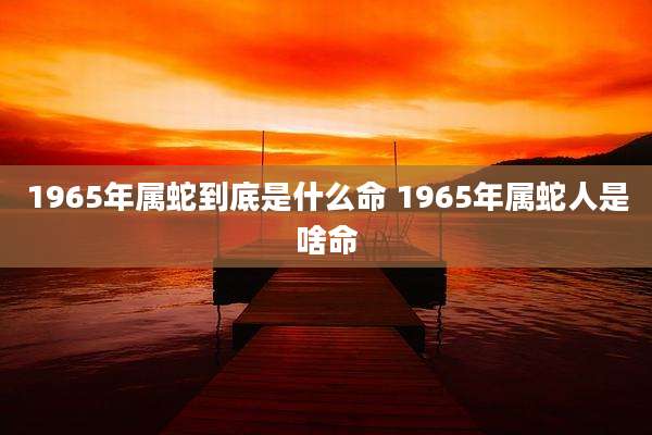 1965年属蛇到底是什么命 1965年属蛇人是啥命