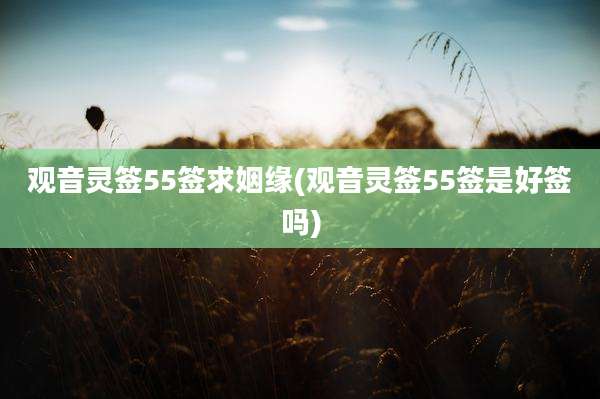 观音灵签55签求姻缘(观音灵签55签是好签吗)