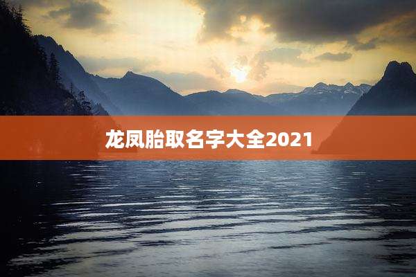 龙凤胎取名字大全2021