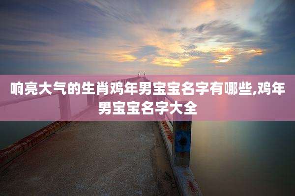 响亮大气的生肖鸡年男宝宝名字有哪些,鸡年男宝宝名字大全