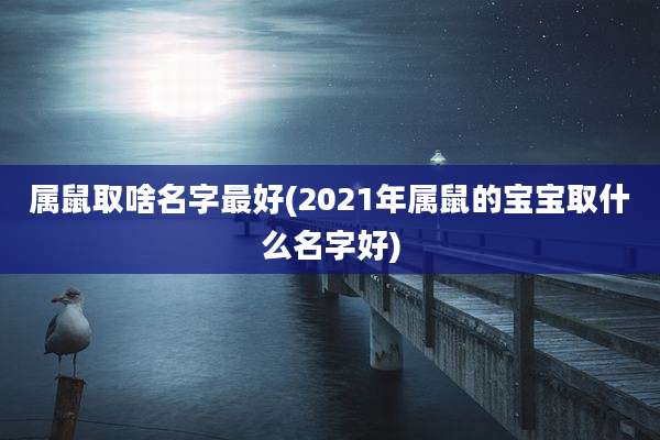 属鼠取啥名字最好(2021年属鼠的宝宝取什么名字好)
