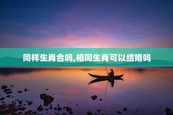 同样生肖合吗,相同生肖可以结婚吗
