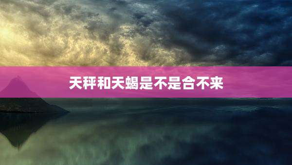 天秤和天蝎是不是合不来