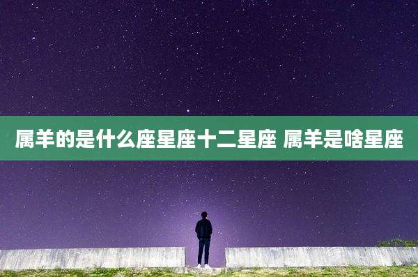 属羊的是什么座星座十二星座 属羊是啥星座