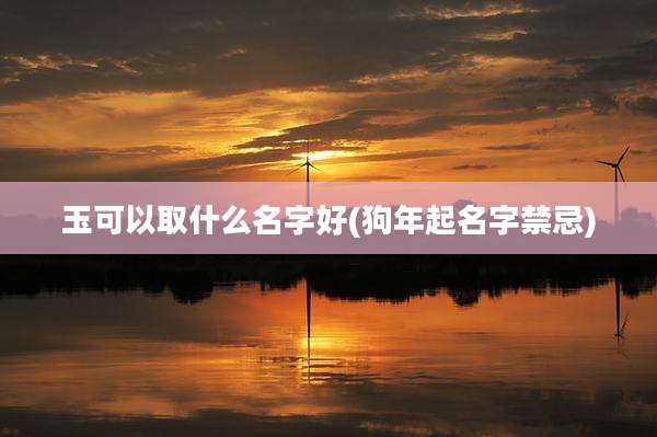玉可以取什么名字好(狗年起名字禁忌)