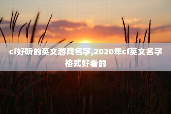 cf好听的英文游戏名字,2020年cf英文名字格式好看的